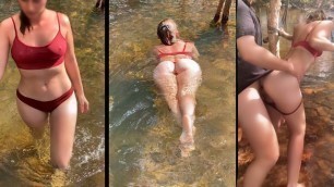 Fucked Tiny Teen Stepsister while on Vacation at a Secret Swimming Spot