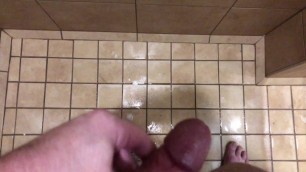 Jerking my Cock and Blowing Load in Gym Shower