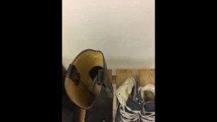 Cumshot on my Wifes Converse and her Lovers Cowboyboots