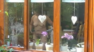 Cleaning the Windows Naked for Neighboboobsrs to see