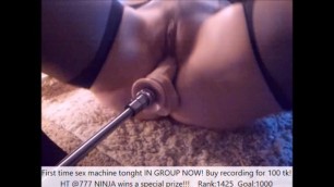 Young Busty Girl uses Fuck Machine for the FIRST TIME
