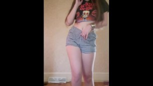 -bad Guy by Billie Eilish- Amateur Brunette Dances and Strips to Nude