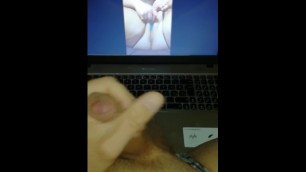 Watchin Beautifull Mi420 Masturbates and Jerking my Cock without Cumtribute