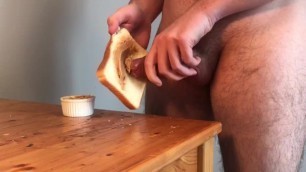 Making Peanut Butter Sandwich and Secret Sauce for Girlfriend - Food Porn