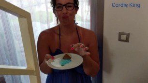 MILF Stops Sucking Cock to Eat Cake