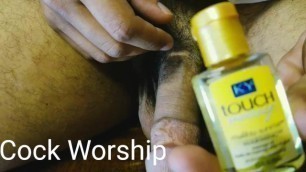 Cock Worship Warming Oil and Massage my Dick until Cumpletion