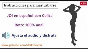 JOI Español Hentai Con Celica, Reto 100% Anal. Rol Estilo ASMR.