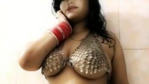 horny bengali wife sensual bathing showing asset