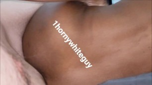 Horny White Guy Fucking Sexy Ebony Haitian MILF Creamy Pussy