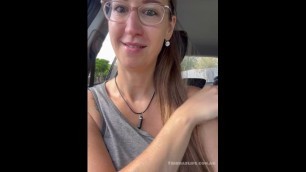 MILF Trisha Masturbates in her Car almost getting Caught